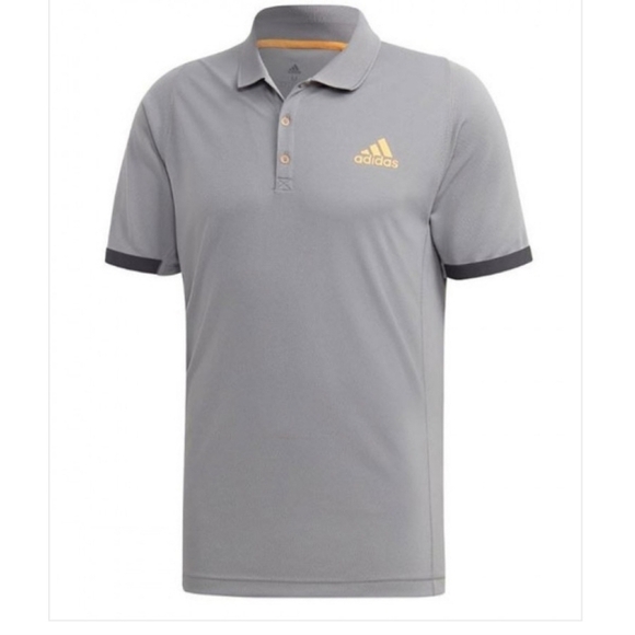 Adidas Men's New York Polo-Grey Three- Flash Orange EI8971 - Picture 10 of 10